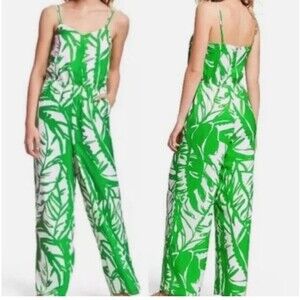 LILLY PULITZER Women's Size 1X Green White Boom Boom‎ Jumpsuit